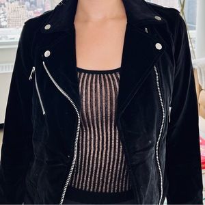 Rag & Bone velvet biker jacket